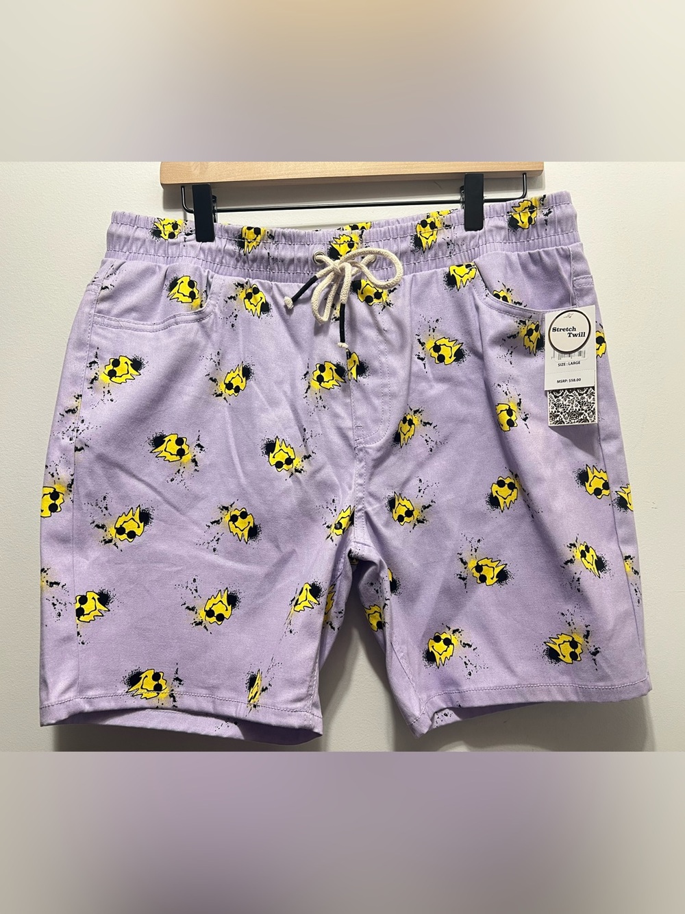 Mens Large Fresh Prints of Bel-Air lavender shorts NWT